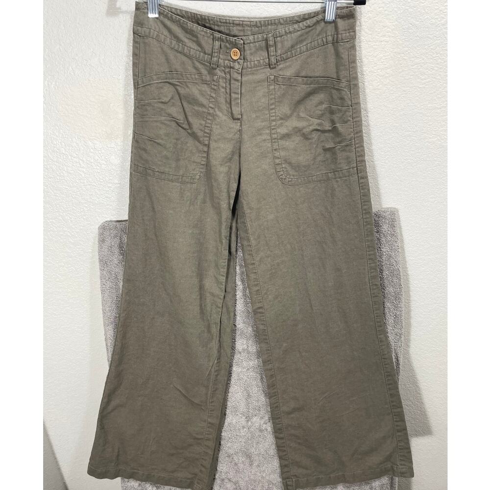 Vintage 90s Tracy Evans Linen Blend Straight Leg Trouser Low Rise 29" Waist Boho